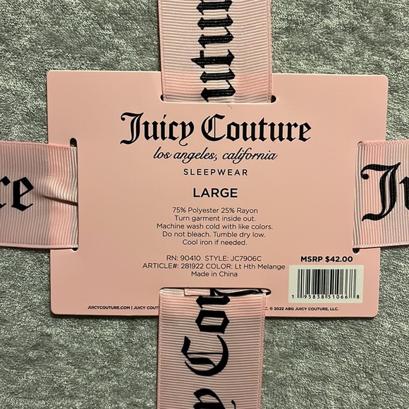 NWT! Juicy Couture PJ set. Perfect gift set! Size L. - Picture 3 of 3